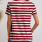 Striped V-Neck Short Sleeve T-Shirt