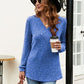 Ribbed Surplice Long Sleeve T-Shirt