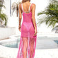 Fringe Openwork Spaghetti Strap Cover Up