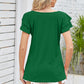 Full Size Square Neck Flutter Sleeve Top