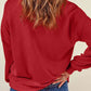 Christmas Themed Sequin Santa Patch Round Neck Sweatshirt