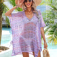 Slit Openwork V-Neck Cover Up