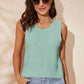 Women's Buttoned Cutout Ribbed Trim Knit Tank