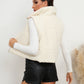 White Full Size Zip-Up Collared Vest