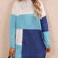 TrendSetEE Color Block Mock Neck Dropped Shoulder Sweater Dress