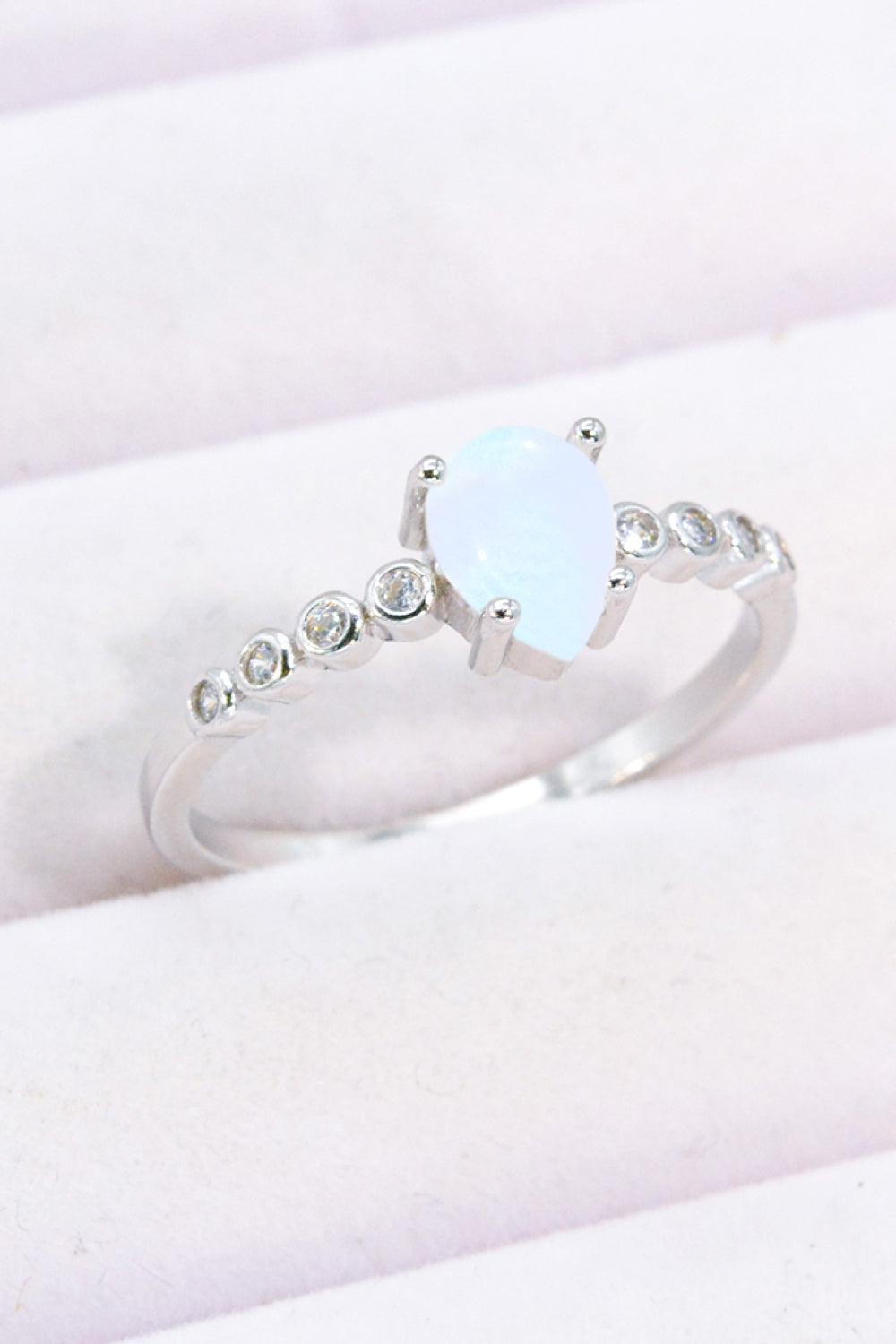 Women's Teardrop Natural Moonstone Ring