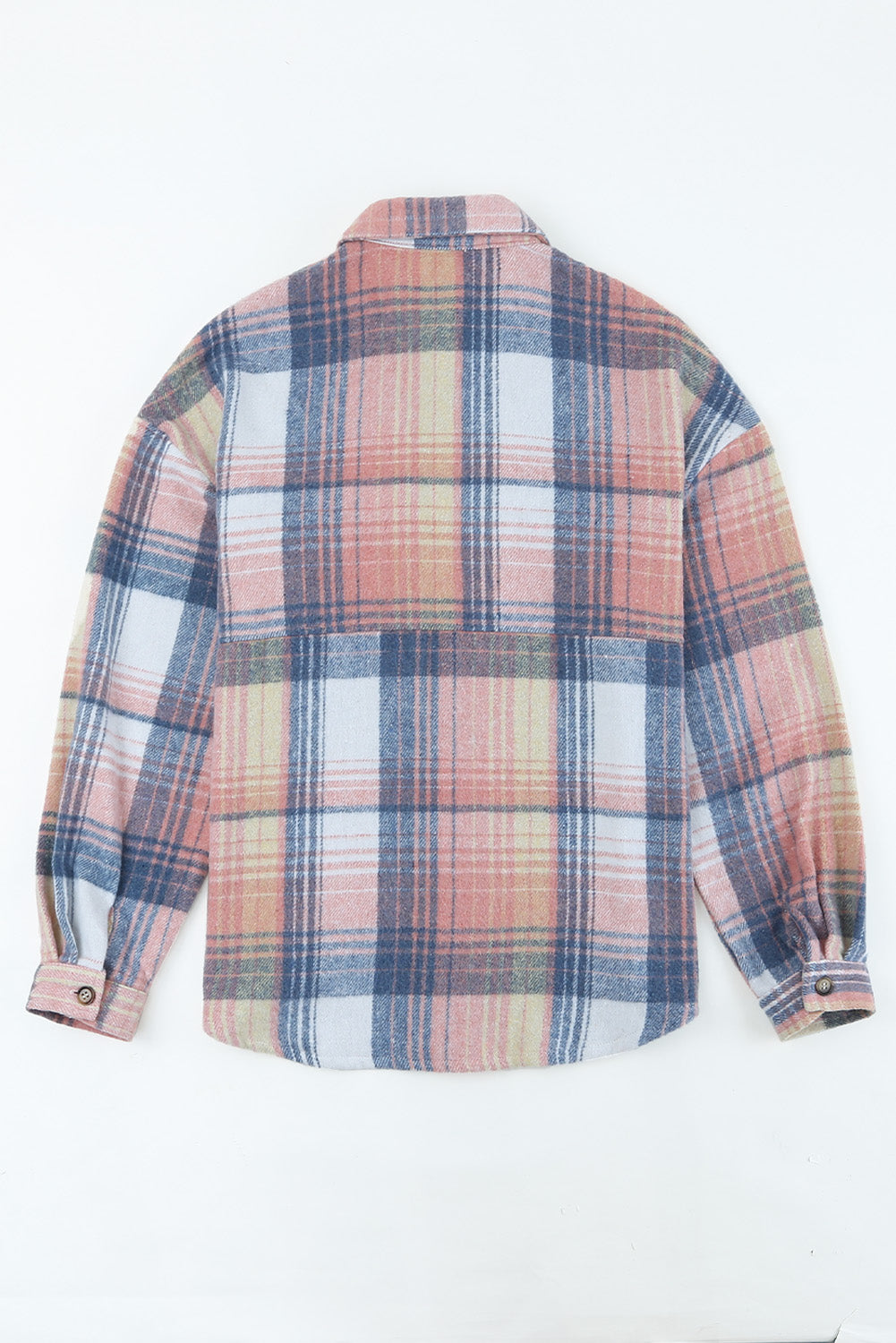 Full Size Plaid Dropped Shoulder Shacket