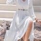 Layla Tie Neck Balloon Sleeve Midi Dress