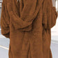 Teddy Hooded Jacket with Pockets