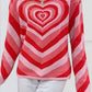 Heart Mock Neck Long Sleeve Sweater