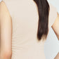 Mock Neck Ruched Cropped Tank