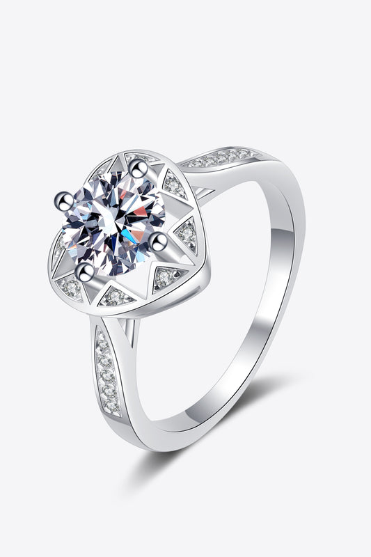 Women's Moissanite Heart Ring