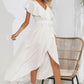 Ruffled Tied V-Neck Midi Dress