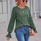 Full Size Round Neck Flounce Sleeve Blouse