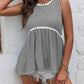 Women's Striped Lace Trim Round Neck Tank