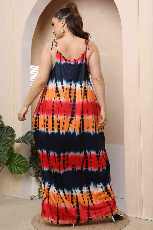 Plus Size Cora Lea Multicolor Tie-Shoulder Maxi Dress
