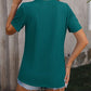 Decorative Button Round Neck Short Sleeve Blouse