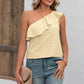 Full Size Eyelet One-Shoulder Tank
