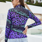 Printed Mock Neck Long Sleeve Blouse