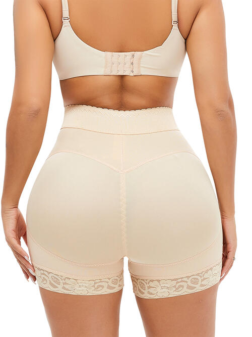 Full Size Lace Detail Hook-and-Eye Shaping Shorts Shapewear