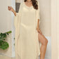 One Size V-Neck Three-Quarter Sleeve Cover-Up