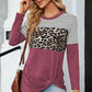 Leopard Striped Round Neck T-Shirt