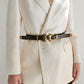 Jessica Anne Beauty Double Buckle PU Leather Belt