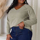 Culture Code Full Size V-Neck Long Sleeve T-Shirt