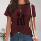 Giraffe Graphic Round Neck T-Shirt