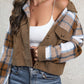 Plaid Button Up Collared Neck Jacket