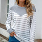 Striped Round Neck Long Sleeve T-Shirt