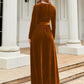 OhSoMaxi Tie Front Round Neck Long Sleeve Maxi Dress