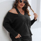 Plus Size Cutout V-Neck Sweater
