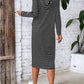 Striped Zip Front Hooded Dress