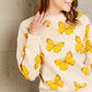 Woven Right Butterfly Dropped Shoulder Crewneck Sweater