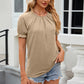 Round Neck Flounce Sleeve T-Shirt