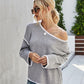 Boat Neck Dropped Shoulder Sweater
