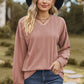 Textured V-Neck Dropped Shoulder T-Shirt