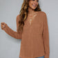 Beauteous Dropped Shoulder High-Low Waffle-Knit Top