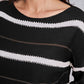 Striped Round Neck Dropped Shoulder Sweater