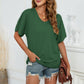 Full Size V-Neck Side Ruched Tee