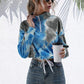 Tie-Dye Quarter Zip Dropped Shoulder Sweatshirt