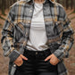 Plaid Snap Down Long Sleeve Shacket