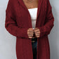 Cable-Knit Dropped Shoulder Hooded Cardigan