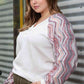 Plus Size Sweatshirt with Button Detail