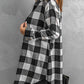 Plaid Snap Down Long Sleeve Jacket