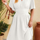 Ruched Surplice Short Sleeve Dress