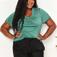 Full Size Double Take Ruched V-Neck Short Sleeve T-Shirt