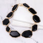 Geometrical Shape Zinc Alloy Frame Resin Necklace