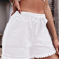 Full Size Drawstring Raw Hem Denim Shorts
